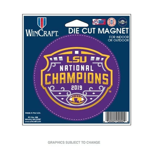LSU TIGERS 2019 NATIONAL CHAMPIONS 4" ROUND DIE-CUT MAGNET NCAA LICENSED Cover