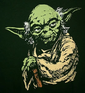 T-shirt retrò Star Wars Classic Yoda verde nuova taglia etichette LG - Foto 1 di 2