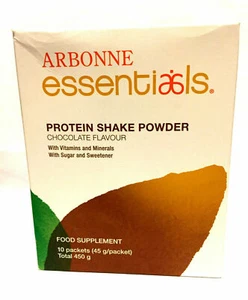 ARBONNE ESSENTIALS PROTEIN CHOCOLATE SHAKE POWDER 10 PACK OF 45G FOOD SUPPLEMENT - Picture 1 of 1