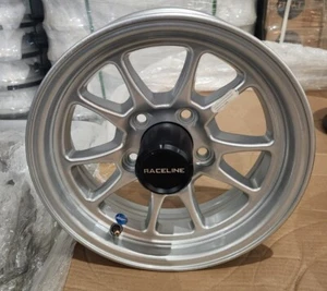 SINGLE 14" X 5" 5 LUG ON 4.5 ALUMINUM TRAILER WHEEL with CENTER CAP - Bild 1 von 7