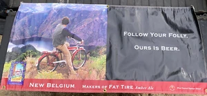 Neu Belgien Fat Tire Ale Banner ""FOLLOW YOUR FOLLY. UNSER IST BIER. Fahrrad Thema - Bild 1 von 17