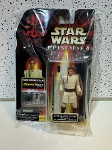 Star Wars Obi-Wan Kenobi Jedi Knight CommTech Phantom Menace 3.75 Inch Figure - Picture 1 of 2