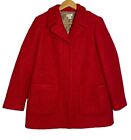 J. Crew Boiled Wool Pea Coat Women’s 8 Petite Red Formal Long Sleeve Button Down