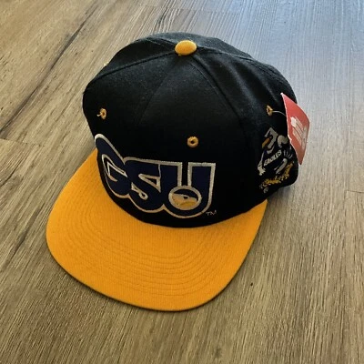 Vintage DEADSTOCK GSU Georgia Southern Black Yellow Snapback Cap Hat RARE - Image 1 of 4