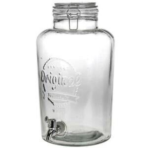 Saftspender 8 Liter aus Glas mit Zapfhahn Wasserspender Getränkespender Neu