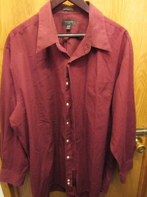 MENS COVINGTON L;ONG SLEEVE  MAROON SHIRT SIZE XXL (18-181/2) - Image 1 of 4