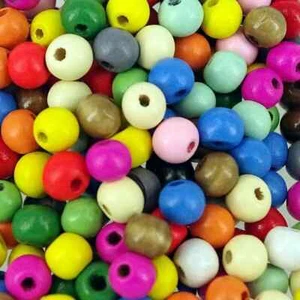Wooden Round Beads 35g Colour Wood Craft Art Bead 8mm Pack of 100 200 - Picture 1 of 17
