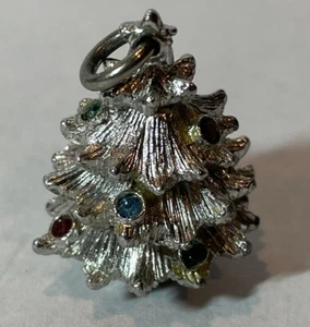 Christmas Tree Charm with colored stones - Picture 1 of 6
