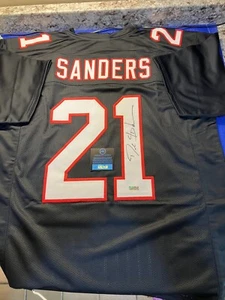 Deon Sanders Autographed Atlanta Falcons Custom Jersey with Heritage COA - Picture 1 of 9