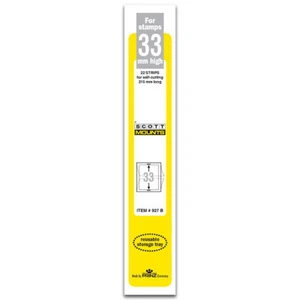 Scott/Prinz Pre-Cut Strips 215mm Long Stamp Mounts 215x33 #927 Black - Picture 1 of 2