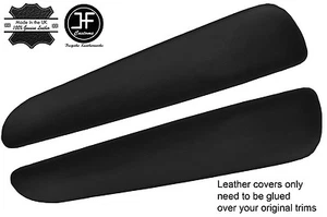 Pelle Nera 2X Portiera Anteriore Bracciolo Pastiglia Cover Per BMW E46 Cabriolet - Foto 1 di 2