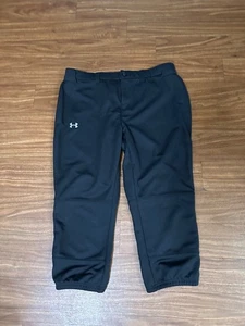 Women’s Under Armour Softball Pants Size Large Fitted Black  - Picture 1 of 14
