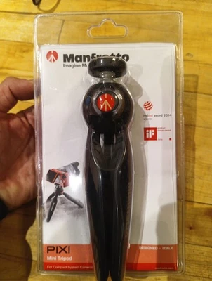 Manfrotto PIXI Mini Tripod, Black (MTPIXI-B) – NEW SEALED - Image 1 of 4