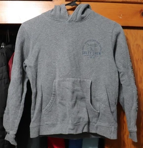 Salty Crew Hoodie Gray Pullover Pockets Fleece Boys Youth Medium YM - Picture 1 of 12