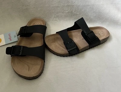 Cat & Jack Footbed Sandals Shoes Drew Girls Boys Sz 1 Unisex Shoes Black - Image 1 of 4