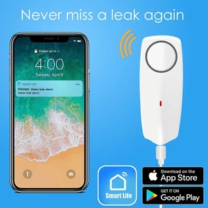 Tuya Smart Water Leak Sensor Wifi Voice Remote Control for Alexa & Google Home - Picture 1 of 6