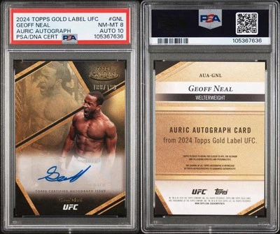 2024 Topps Gold Label Geoff Neal Auto /199 PSA 8 Auto 10 UFC Auric SSP - Image 1 of 3