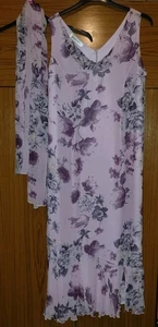 Jacques Vert 100 % Seide Damen Kleid & Schal Größe 16 (B6) - Bild 1 von 6