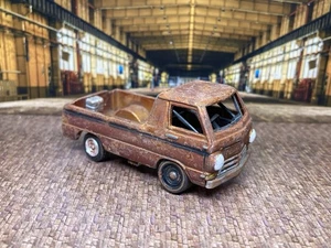1965 Dodge A100 Pickup Weathered Distressed Barn Find 1/64 Diecast Custom Truck - Picture 1 of 14