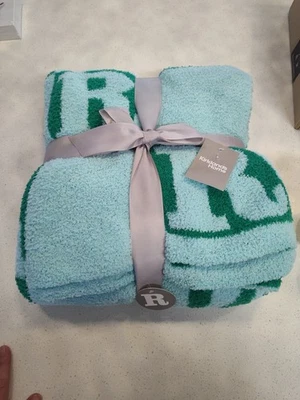 Kirkland’s Home Throw Cloud Letter "R" Blue Green New with tags and ribbon SOFT - Image 1 of 3
