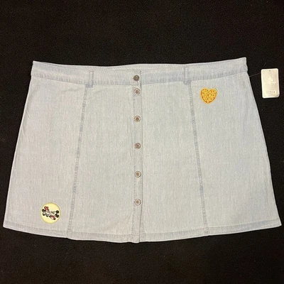 Disney Store Mickey y Minnie Algodón Línea A Denim Falda Vacaciones Talla 2X XXL Foto 1 de 4
