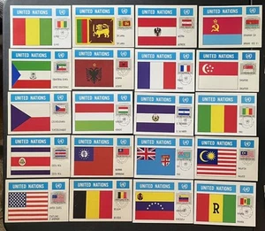 Lot of 47 1980-1982 FDC First Day Cover FLAG Series United Nations Postcards - Picture 1 of 9