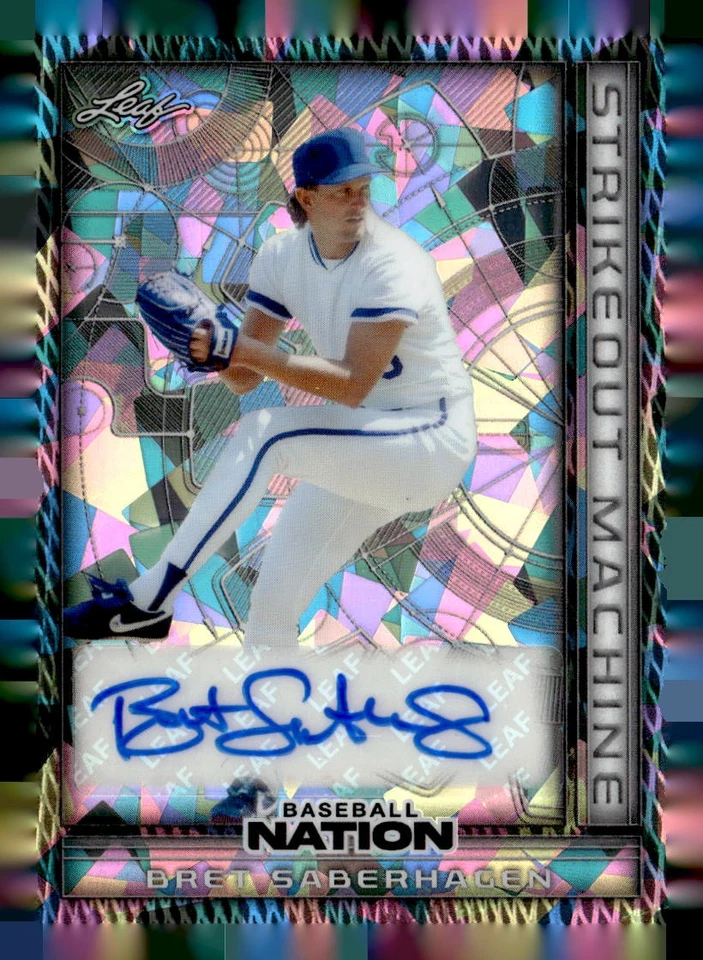 2025 Leaf Baseball Nation Bret Saberhagen Silver Crystal /8 SSP Royals Legend - Image 1 of 2