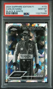 2024 Topps Chrome Sapphire F1 - Carlos Sainz #172 Black &White /20 PSA 10 POP 1 - Bild 1 von 2
