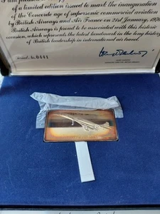 Danbury Mint Concorde Hallmarked Silver Ingot Set 21st January 1976 - Picture 1 of 3