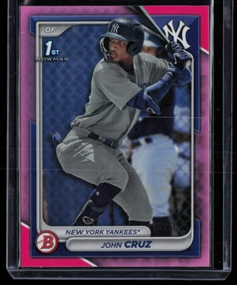 JOHN CRUZ 2024 BOWMAN PROSPECTS PINK RC 142/175 NEW YORK YANKEES #BP-77 - Image 1 of 2