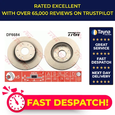 2x Par de discos de freno ventilados para SUZUKI SX4 1.6 delantero 2006 en M16A 280 mm juego TRW Foto 1 de 4