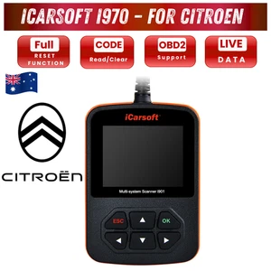 iCarsoft i970 OBD2 Scanner for Citroen Peugeot Full System Car Code Reader Tool - Picture 1 of 9