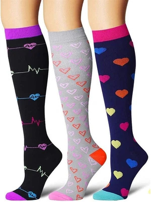 3 Paia Calze Compressione Graduata Donna E Uomo, Calze Elastiche a Compressione  - Immagine 1 di 4