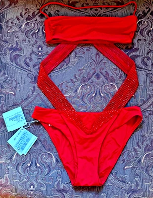 Traje de baño para mujer Laperla rojo lycra talla 4 US XS Foto 1 de 4