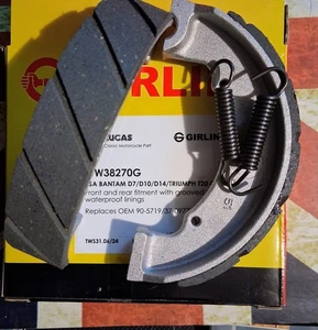 BSA  BANTAM D7-D14,B175 GIRLING BRAKE SHOES (WATERPROOF LININGS) 2 PAIR.SPECIAL - Picture 1 of 1