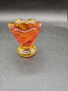 VTG. Fenton Amberina Glass Egg Cup Swirl Pattern - Picture 1 of 6
