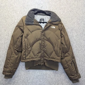 Chaqueta de bombardero con capucha The North Face Prodigy Down 600 para mujer L abrigo de esquí marrón - Imagen 1 de 13