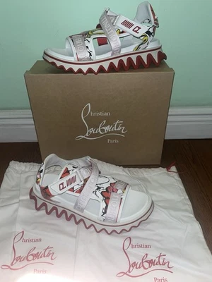 Sandalias Christian Louboutin Shun Sudo Loubishark nuevas en caja $1035 - Talla 11 EE. UU. / 44 UE Foto 1 de 4