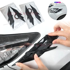 2xCar Exterior Accessories Headlight Lamp Anti-collision Cover Sticker Universal - Foto 1 di 12