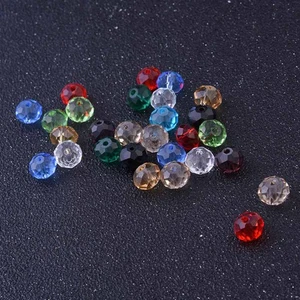 500pcs 10 Colors Jewelry Making Beads 6mm Crystal Flat Beads Spacer Round Beads - Picture 1 of 11