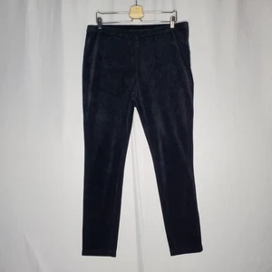 Chicos Zenergy Velour Leggings Womens Large Black Stretch Elastic Waist Pull-on - Picture 1 of 7