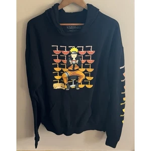 NARUTO Shippuden SUDADERA CON CAPUCHA PARA HOMBRE XL SUDADERA NEGRA Ligera ANIME Cómic - Imagen 1 de 3