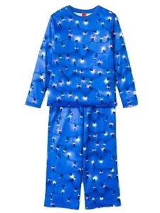 Womens Blue Christmas Lights Pajamas Holiday Sleep Set M - Picture 1 of 1
