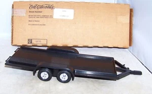 1:25 1:24 1996 ERTL HEMMINGS CAR TRAILER DUAL AXLE DUAL RAMP BLACK H146 MIB - Picture 1 of 4