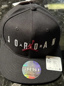 Nike Air Jordan Jumpman Snapback Hat Youth Size 8-20 Black Embroidered Logo NWT - Picture 1 of 7