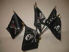Pirate Pirates Jolly Roger JR 6 Flags 4"x6" Desk Set Table Stick Gold Base