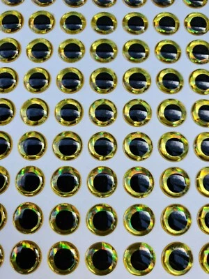 3D Lure Eye Self Stick Gold/black 3mm - 12mm - Image 1 of 2