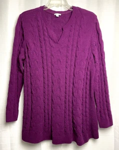 Suéter J Jill Chenille Cuello Dividido Tejido con Cable Talla 4X Púrpura B19*N - Imagen 1 de 5