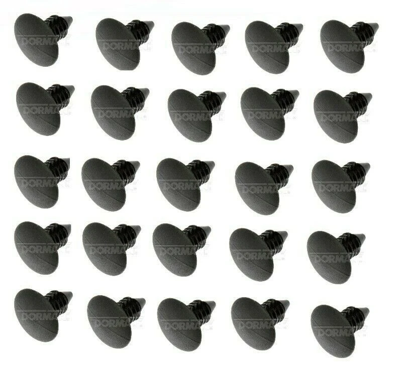 PANEL TRIM RETAINER - INTERIOR - GM / CHRYSLER / AMC QTY 25 BLACK NYLON 700-368 - Image 1 of 1