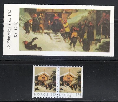 Norway 1984 MNH Mi 875 Sc 815a Booklet Christmas Tradition, by Adolf Tidemand ** - Image 1 of 2
